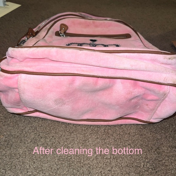 Vintage Rare Pink Juicy Couture Backpack Velour Purse Shoulder Bag y2k preloved - Picture 12 of 15